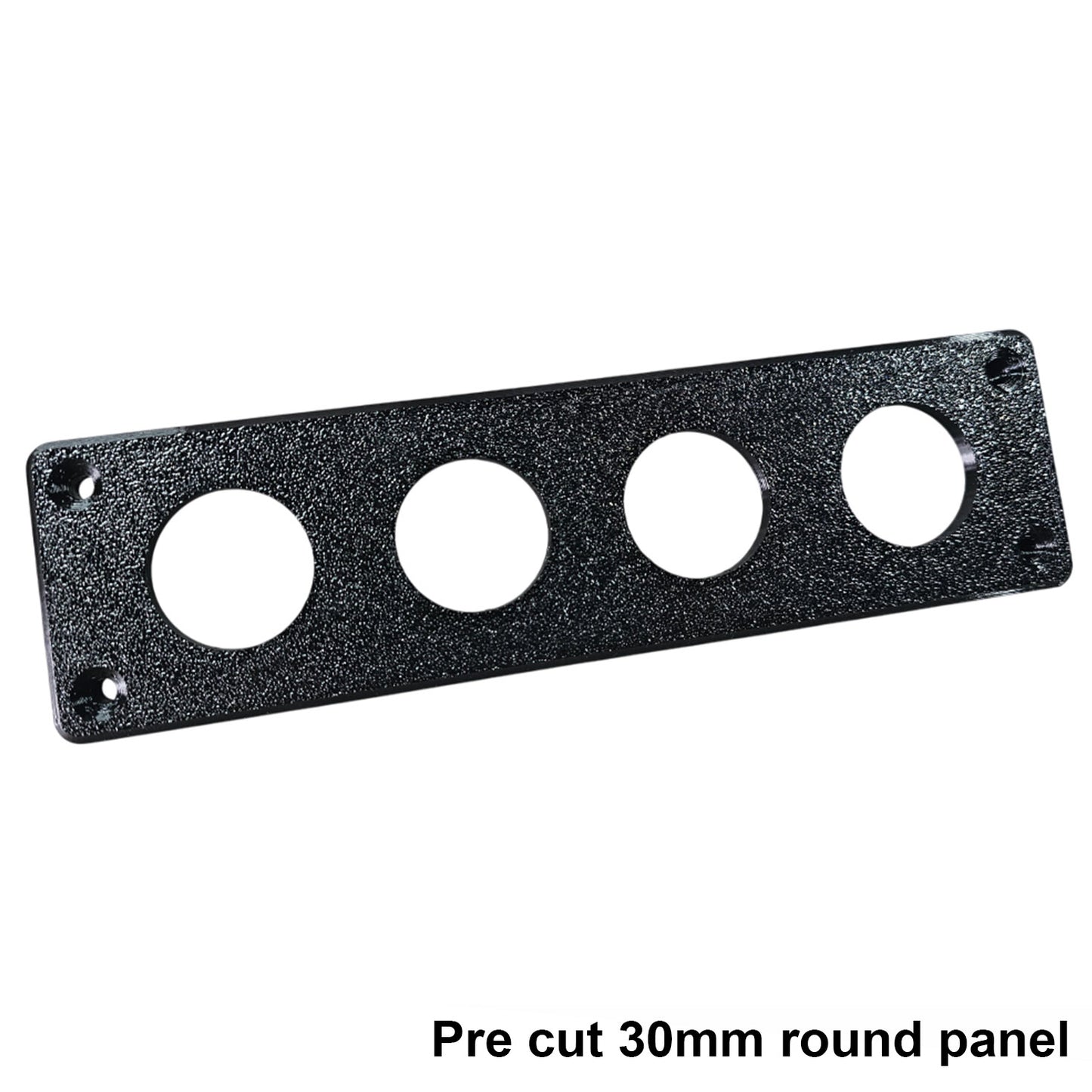Black pre-cut 30mm round panel on a white background